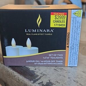 Luminara Ivory Flameless Candles, One Box w/two Candles, NWT